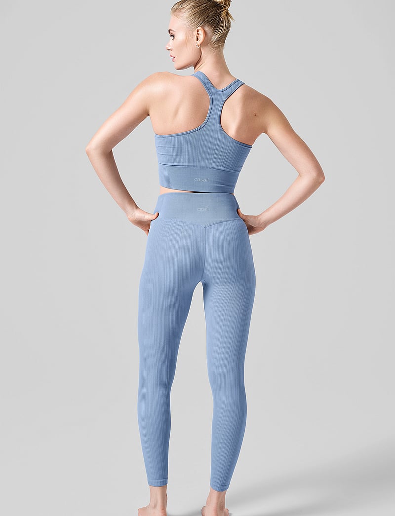 Casall - Multi Rib Seamless High Waist Tights - Õmblusteta retuusid - sense blue - 3