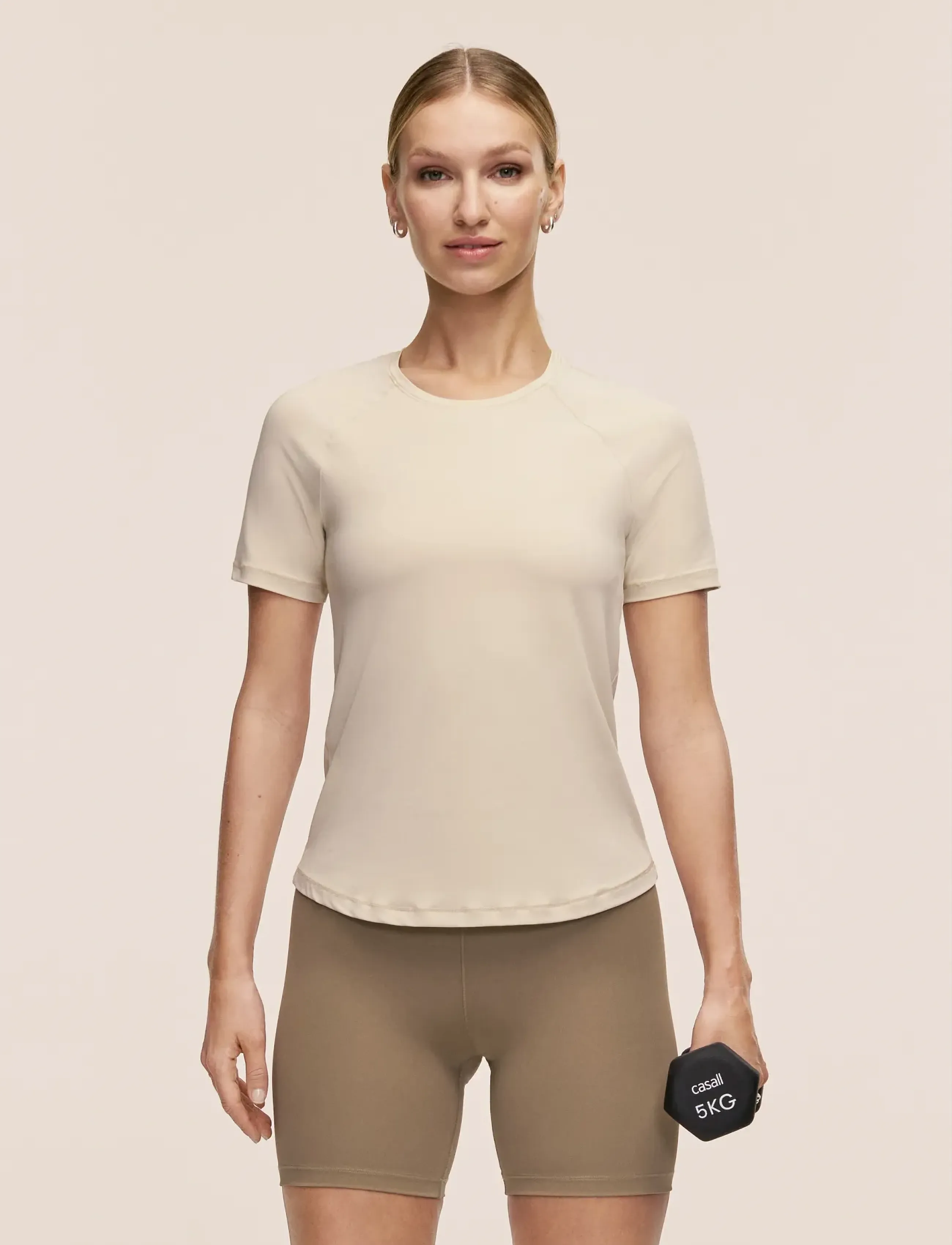 Casall Essential Tee, XS, Beige, Sports Overdele & T-shirts > Sport T-shirts, Dame