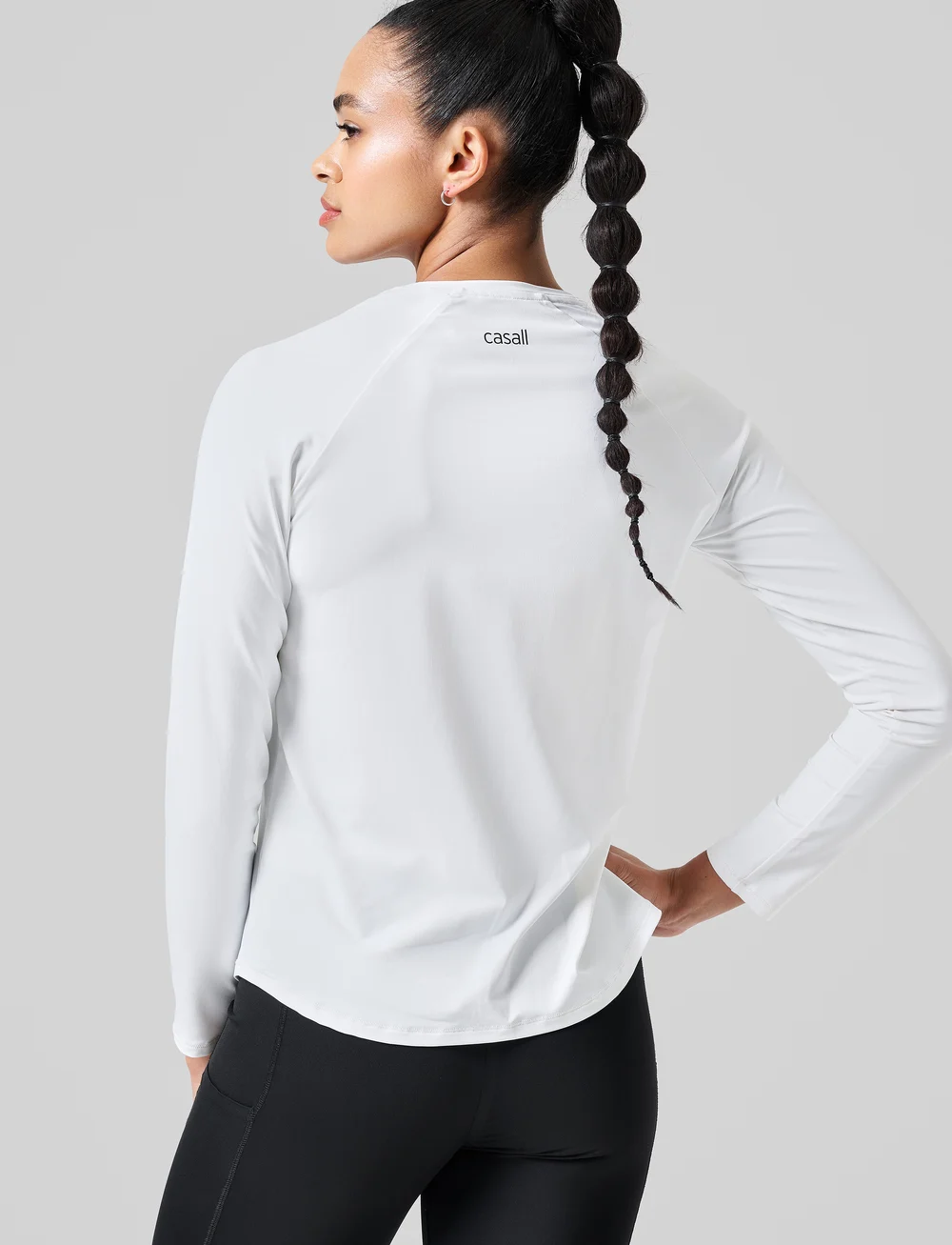 Casall - Essential Long Sleeve - longsleeved tops - white - 3