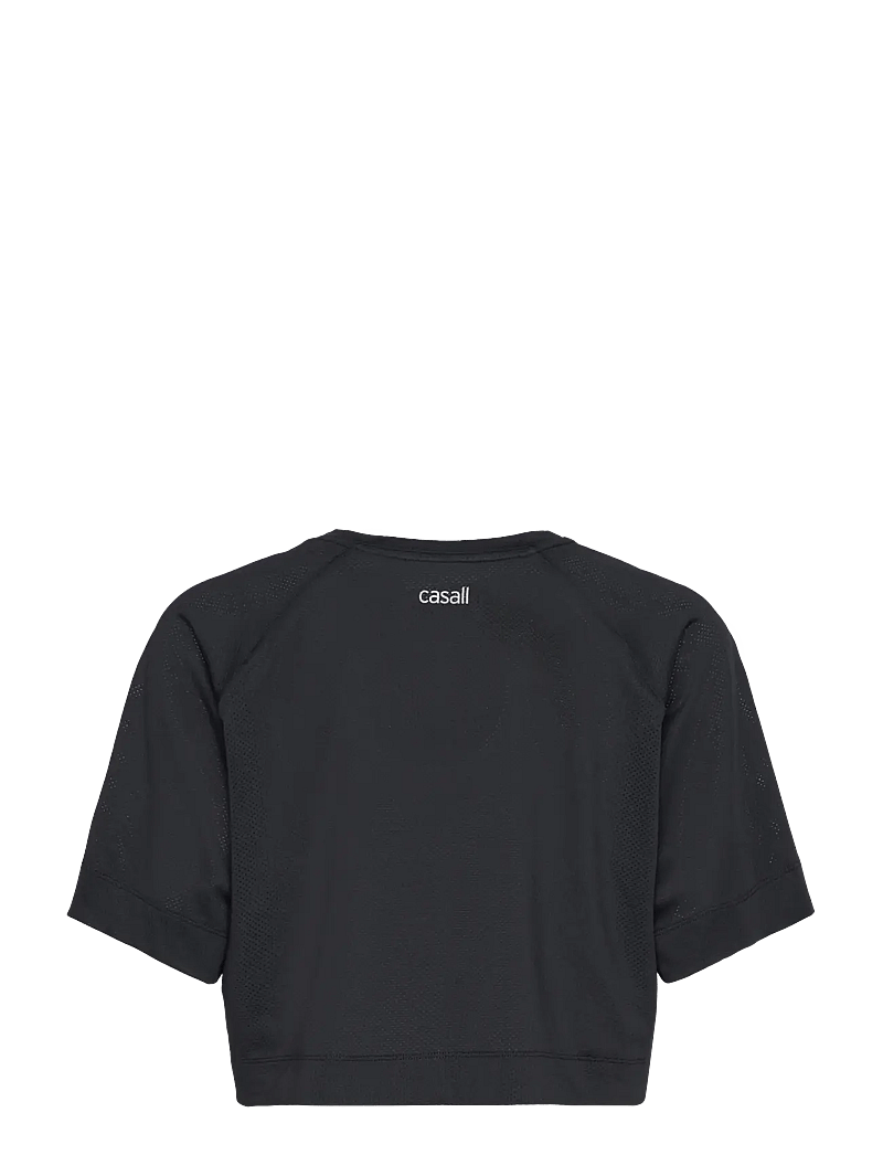 Casall - Laser Mesh Crop Tee - t-shirts - black - 2