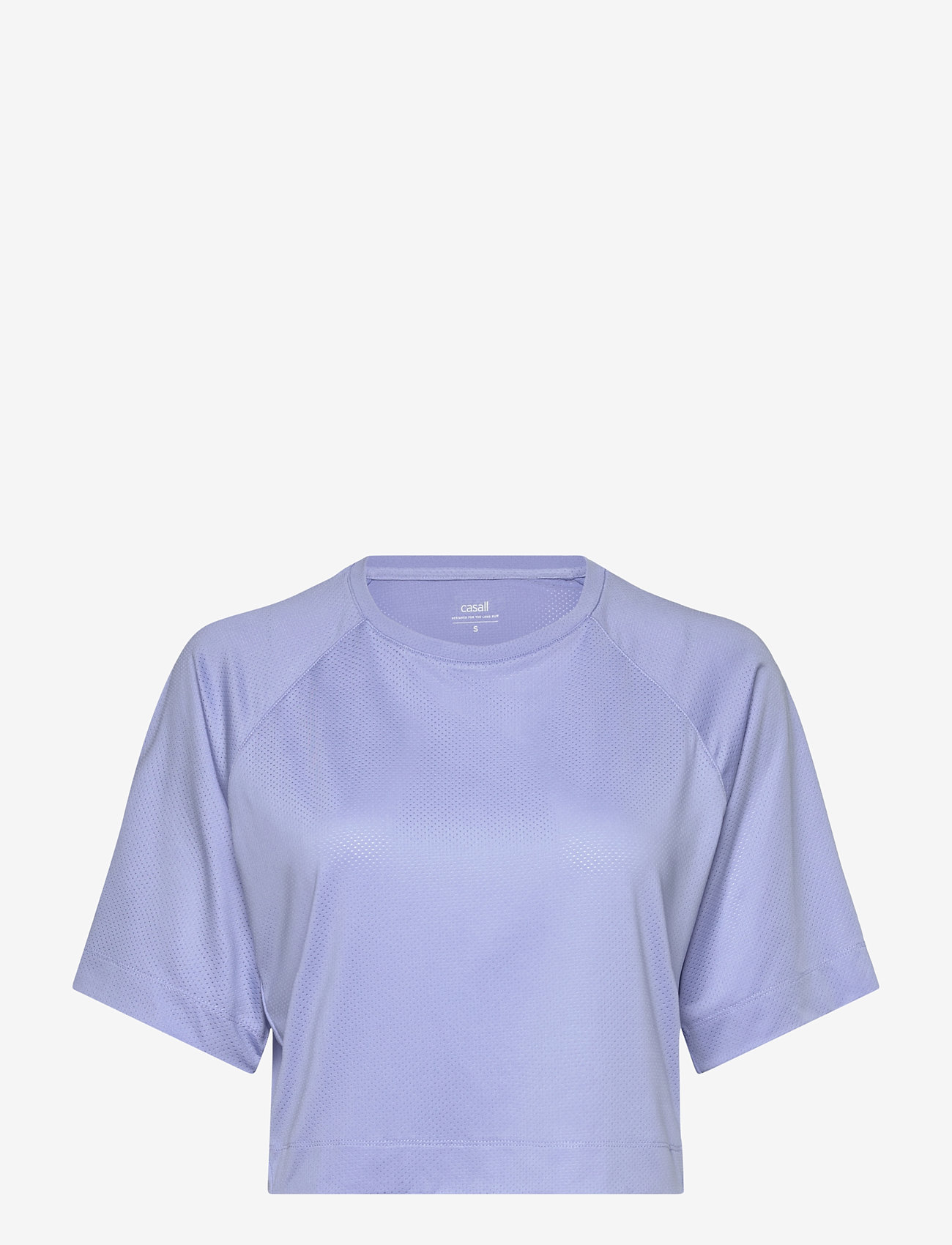 Casall - Laser Mesh Crop Tee - t-shirts - blueberry mist - 1