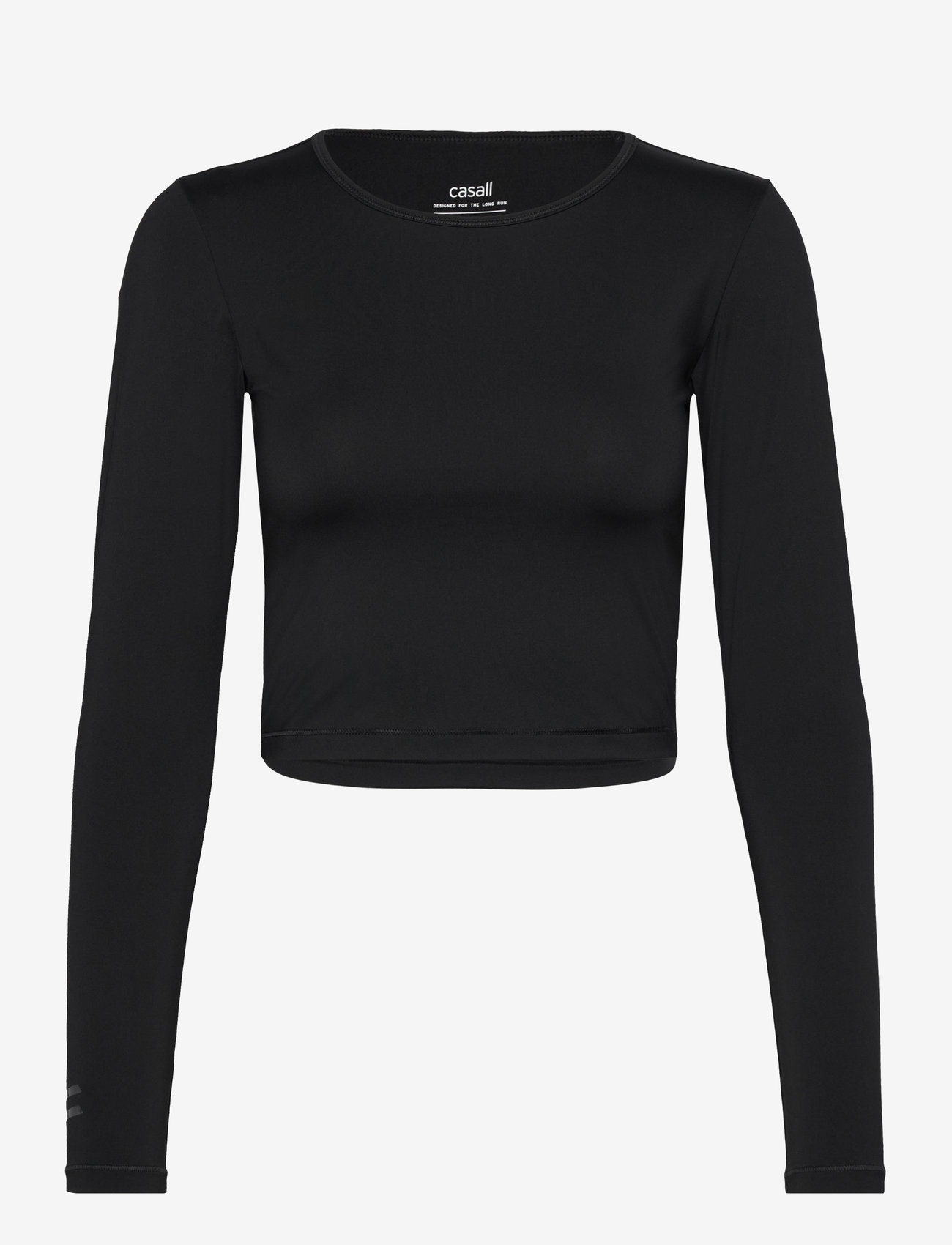 Casall - Graphic Crop Long Sleeve - crop tops - black - 1