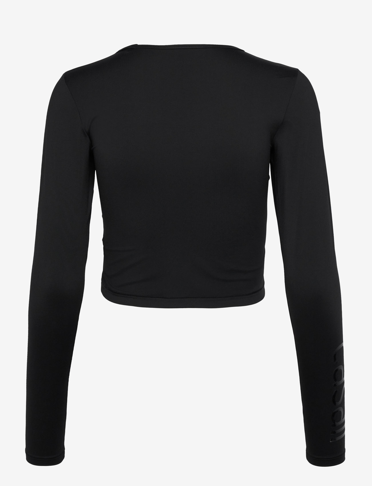 Casall - Graphic Crop Long Sleeve - crop tops - black - 2
