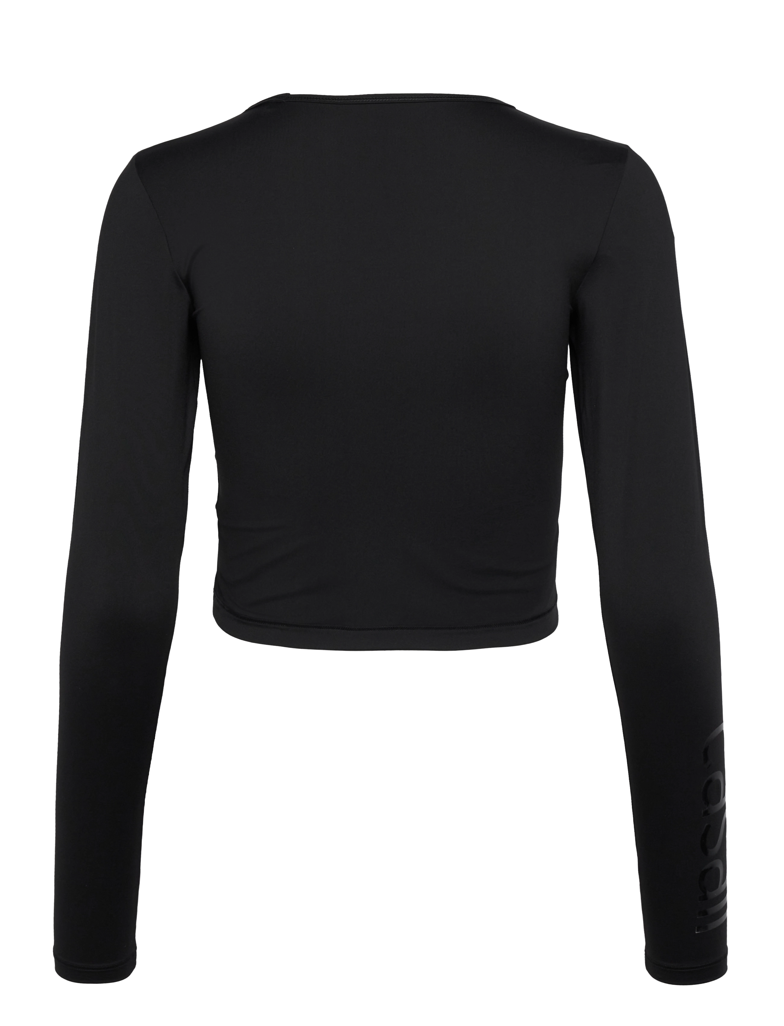 Casall - Graphic Crop Long Sleeve - crop tops - black - 2