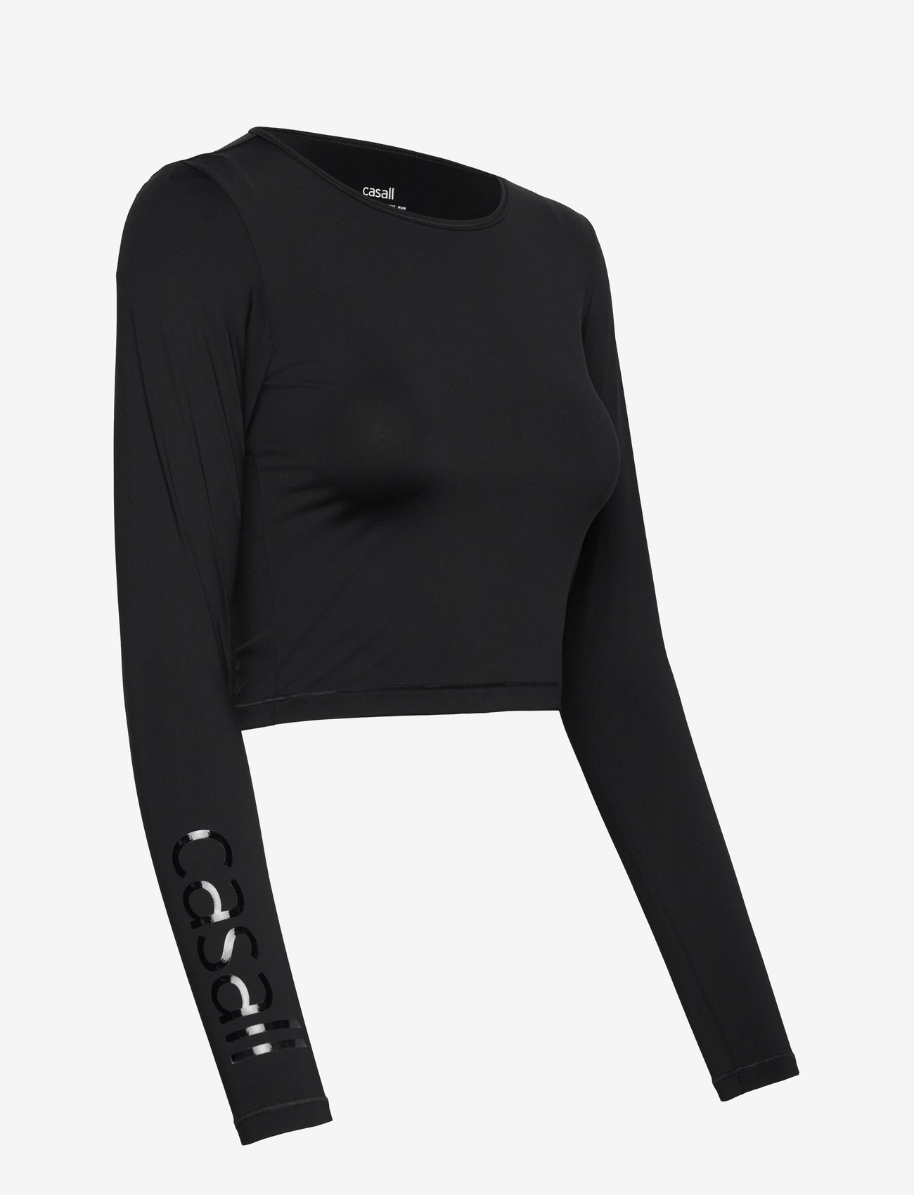 Casall - Graphic Crop Long Sleeve - crop tops - black - 3