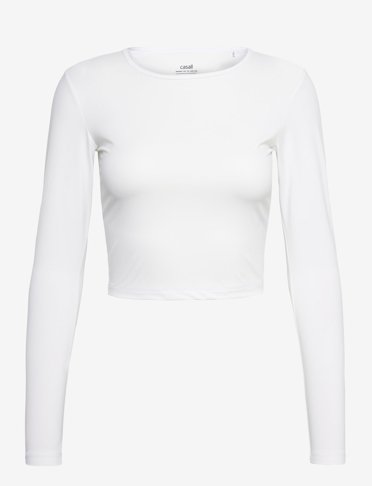 Casall - Graphic Crop Long Sleeve - crop tops - white - 1