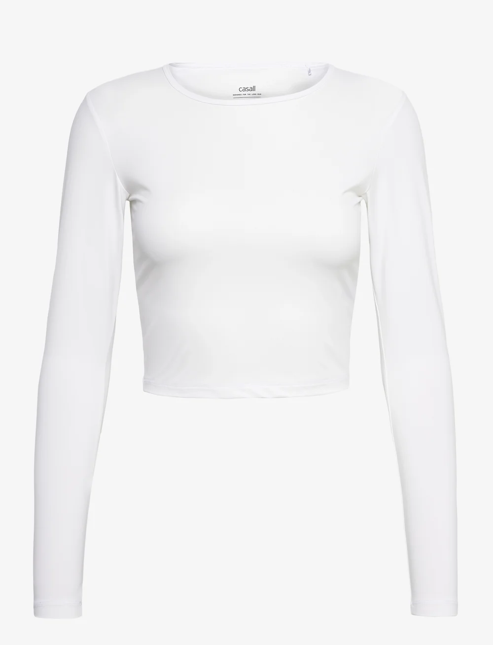 Casall - Graphic Crop Long Sleeve - crop tops - white - 1