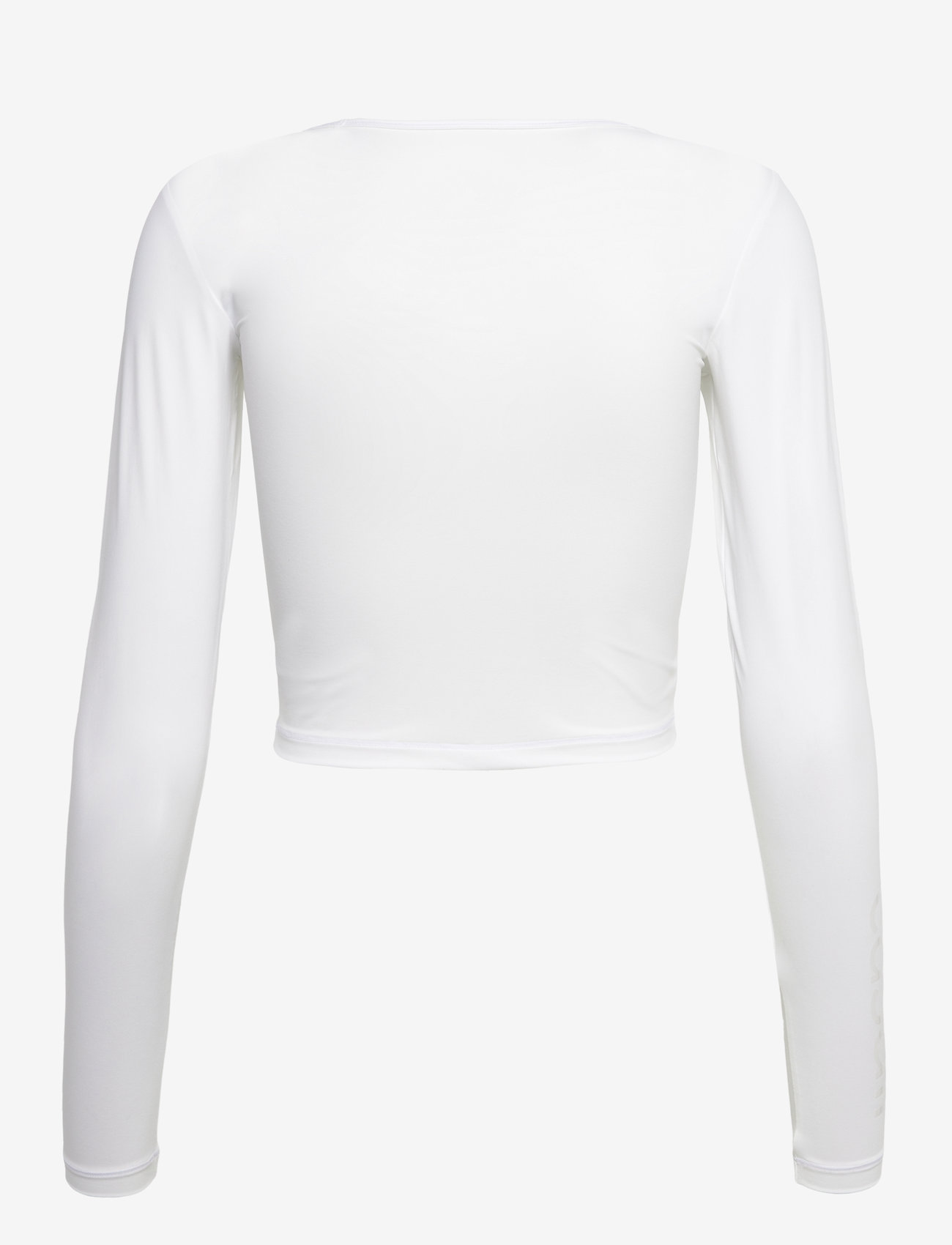 Casall - Graphic Crop Long Sleeve - crop tops - white - 2
