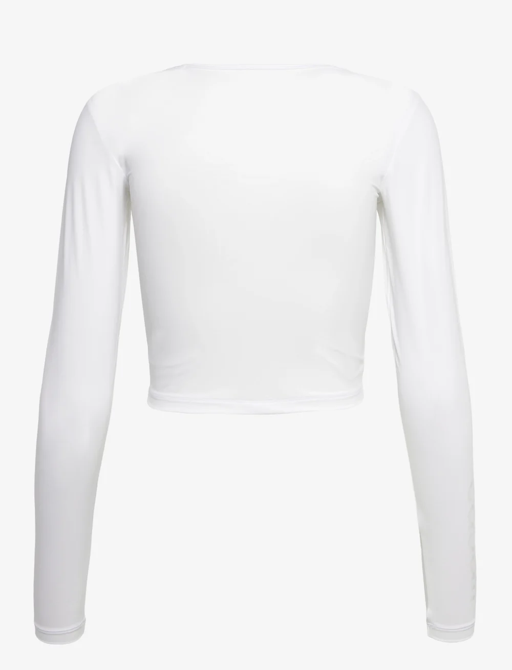 Casall - Graphic Crop Long Sleeve - crop tops - white - 2