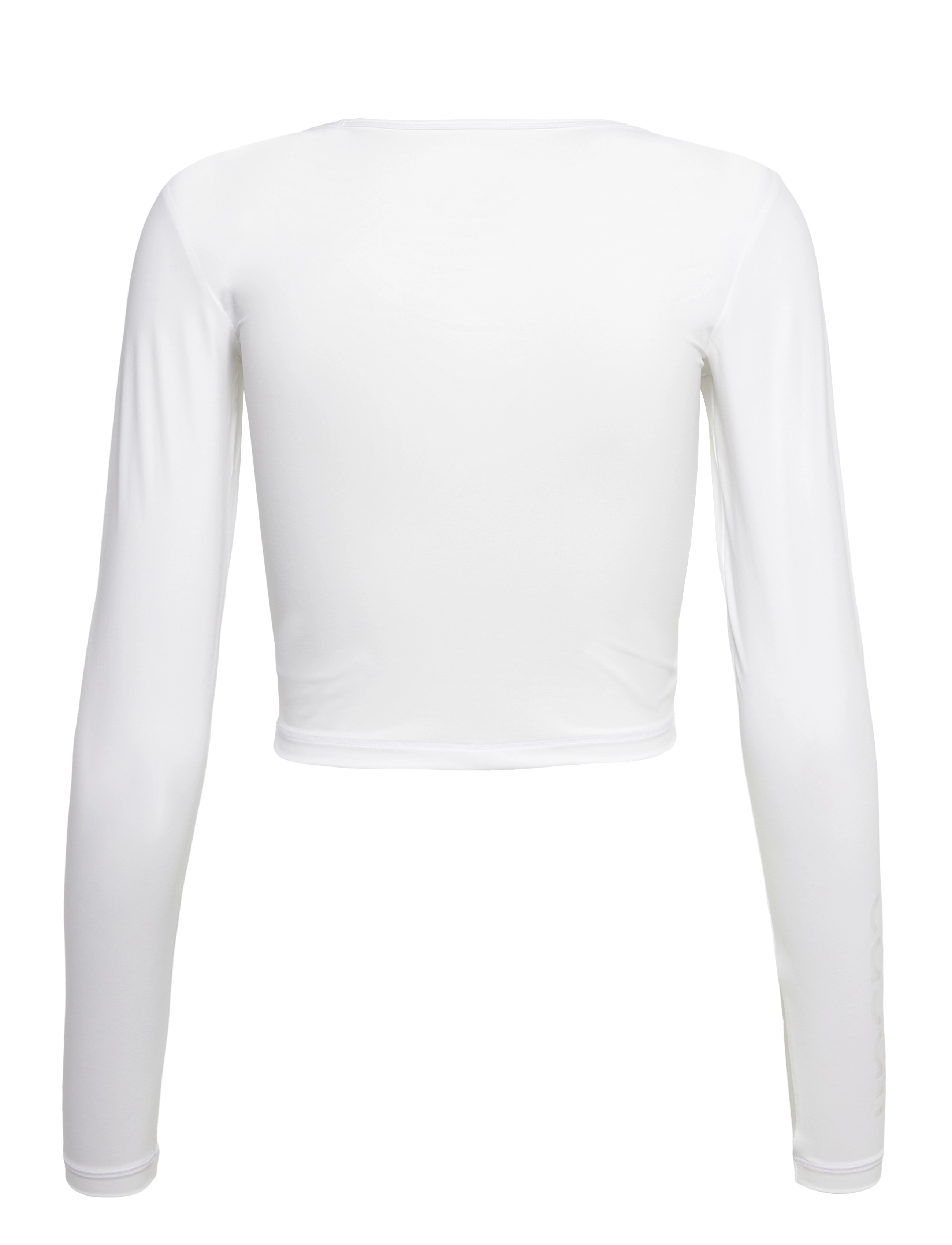 Casall - Graphic Crop Long Sleeve - crop tops - white - 2
