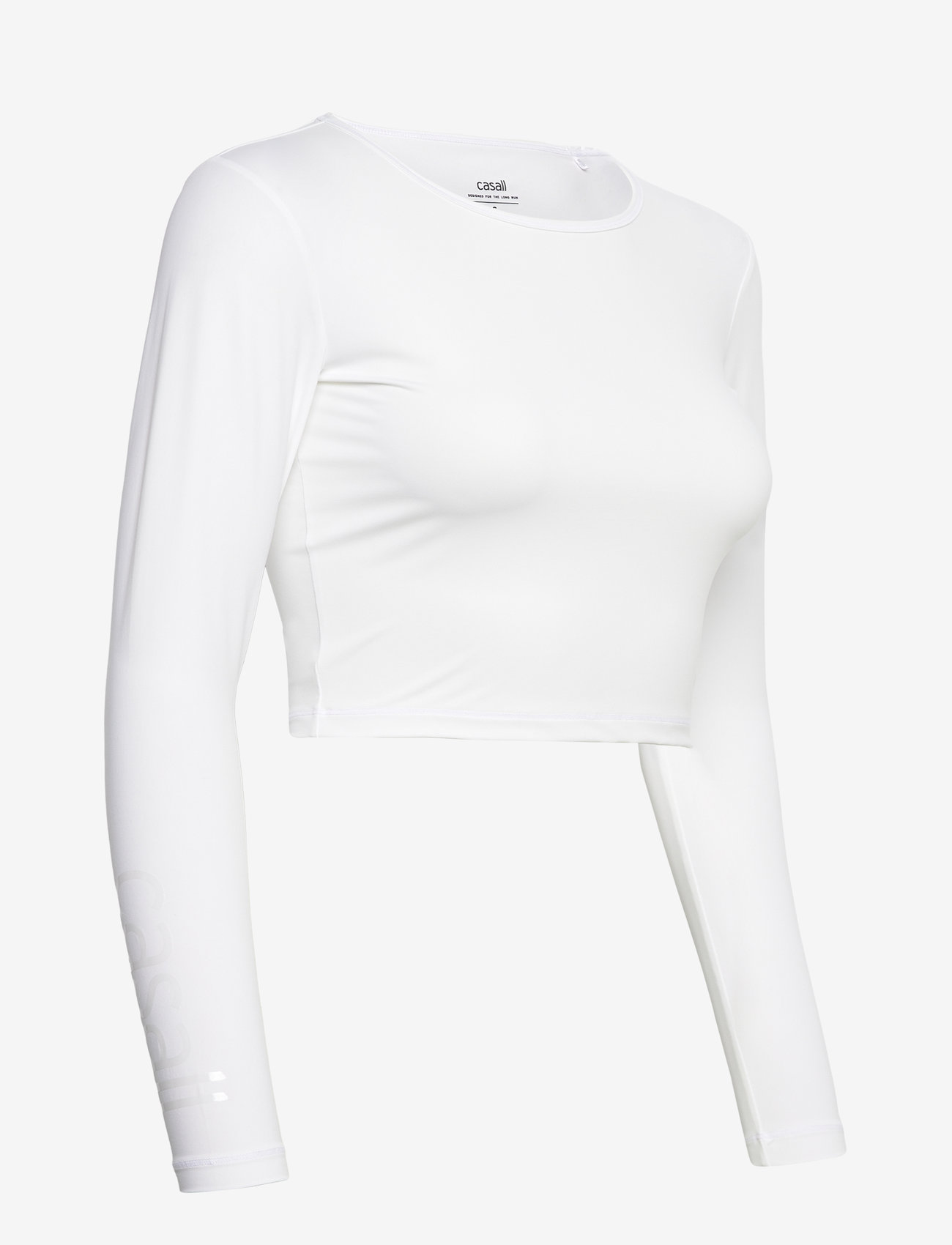 Casall - Graphic Crop Long Sleeve - crop tops - white - 3