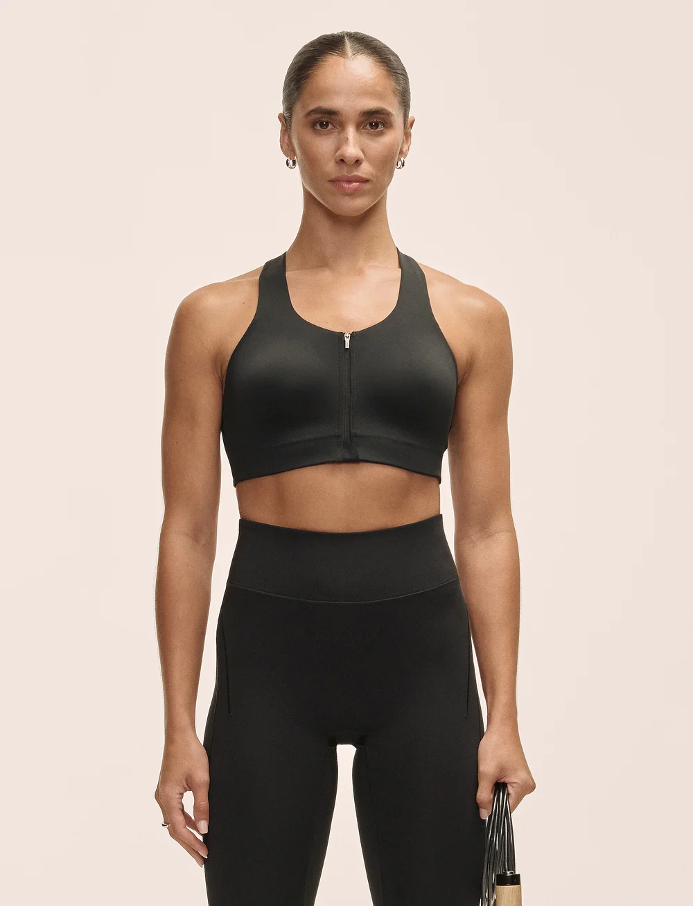 Casall - Impact Zip Sports Bra - high - black - 0