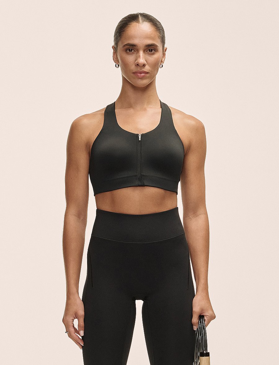 Casall - Impact Zip Sports Bra - starker halt - black - 0
