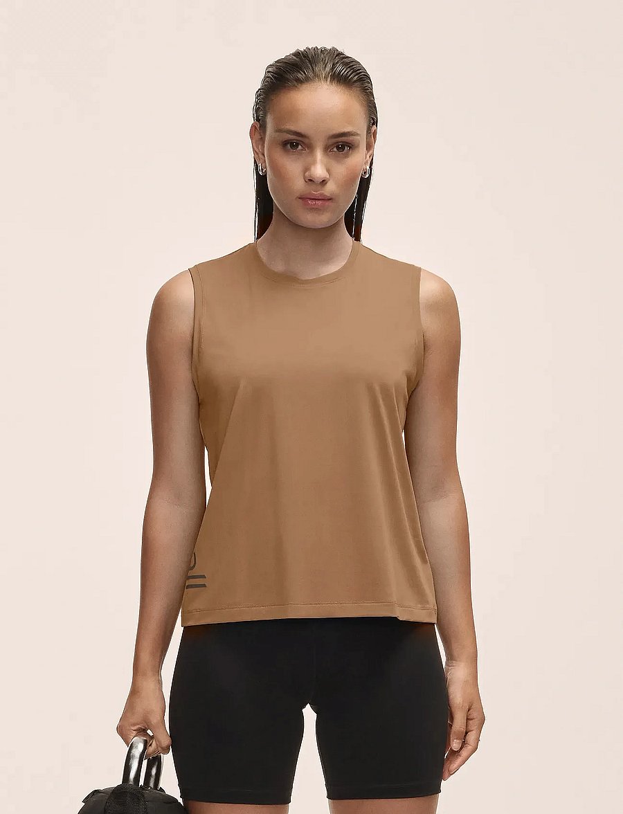 Casall - Graphic Tank - tank tops - light khaki - 0