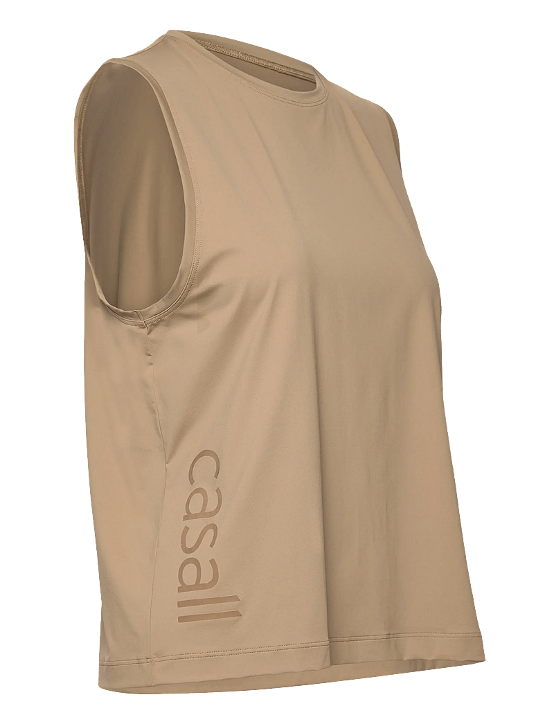 Casall - Graphic Tank - linnen - light khaki - 3