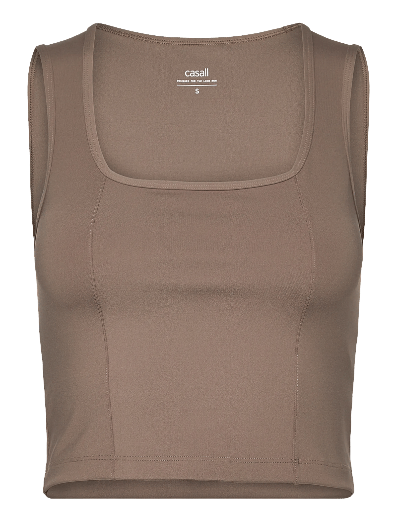 Casall - Edge Crop Top - crop tops - khaki - 1