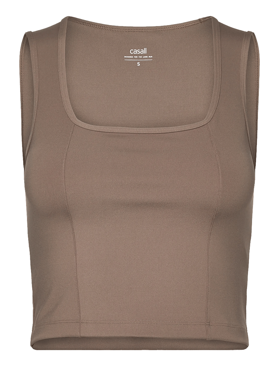 Casall - Edge Crop Top - rudens santaupos - khaki - 1