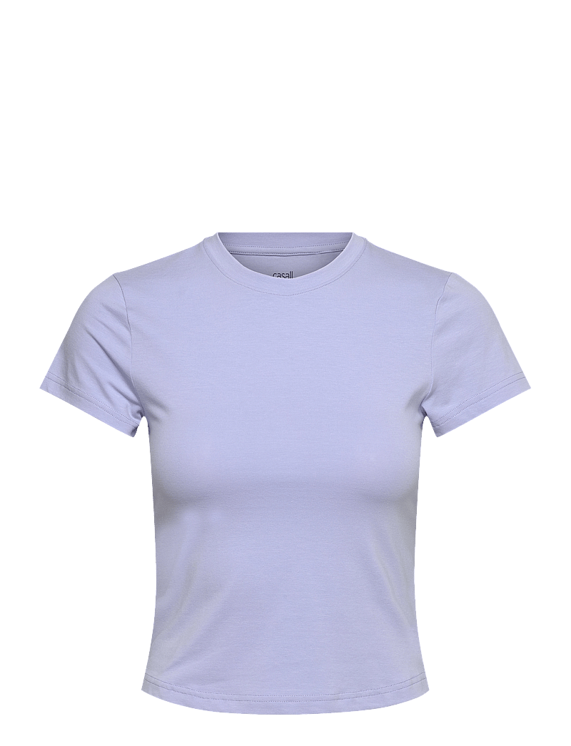 Casall - Cotton Blend Slim Tee - t-shirts - blueberry mist - 1