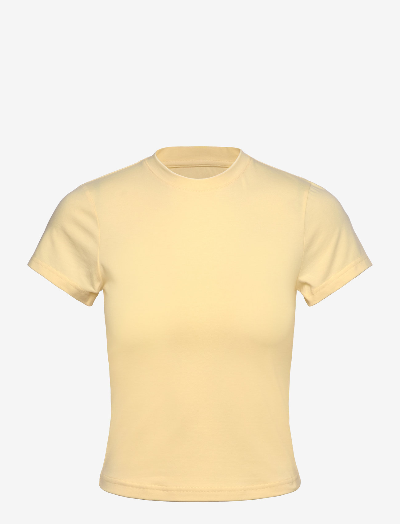 Casall - Cotton Blend Slim Tee - t-shirts - yellow steam - 1