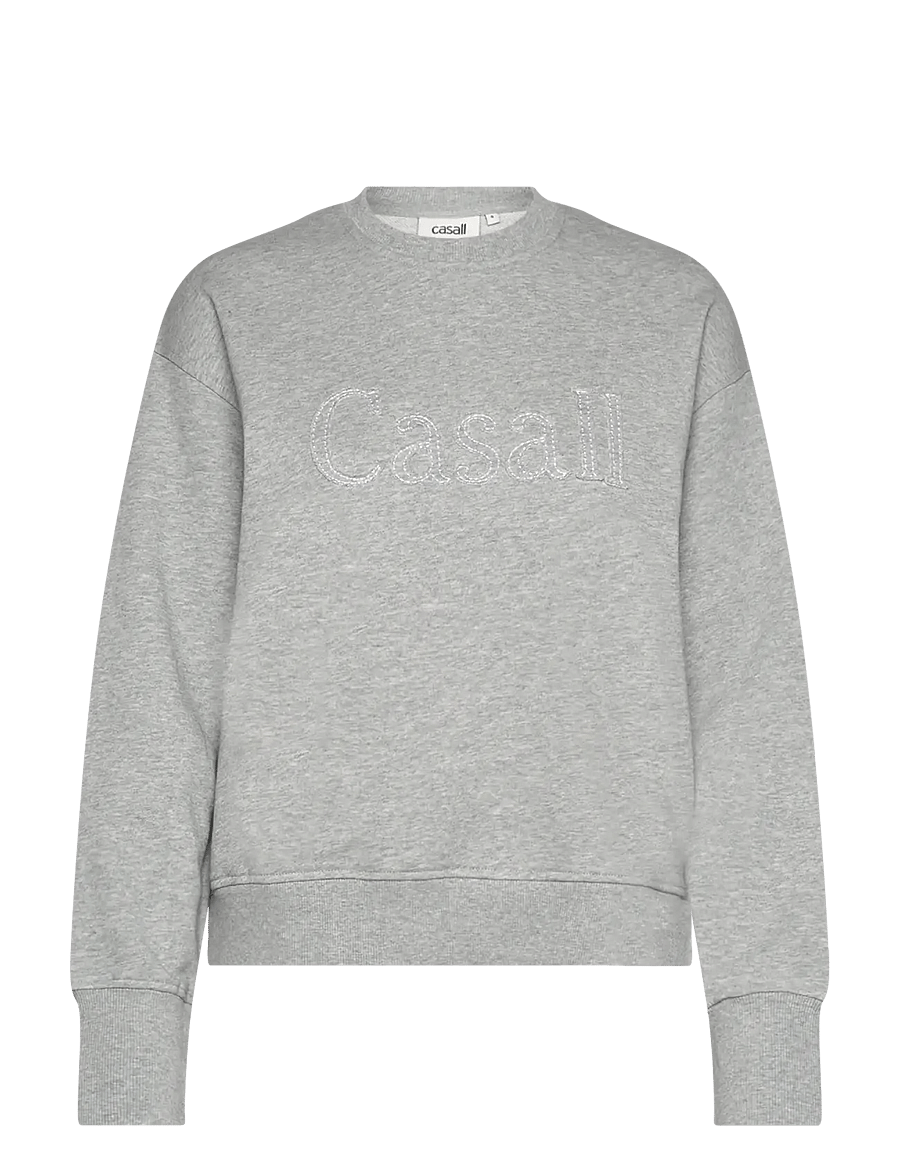Casall - Terry Spring Graphic Crew - grey melange - 1