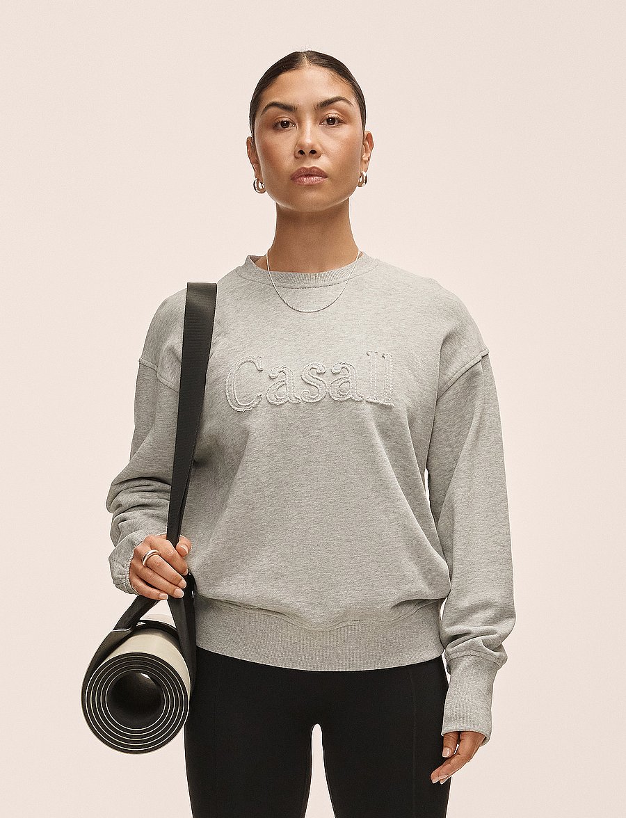 Casall - Terry Spring Graphic Crew - grey melange - 0