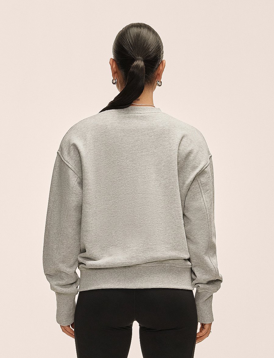 Casall - Terry Spring Graphic Crew - grey melange - 3