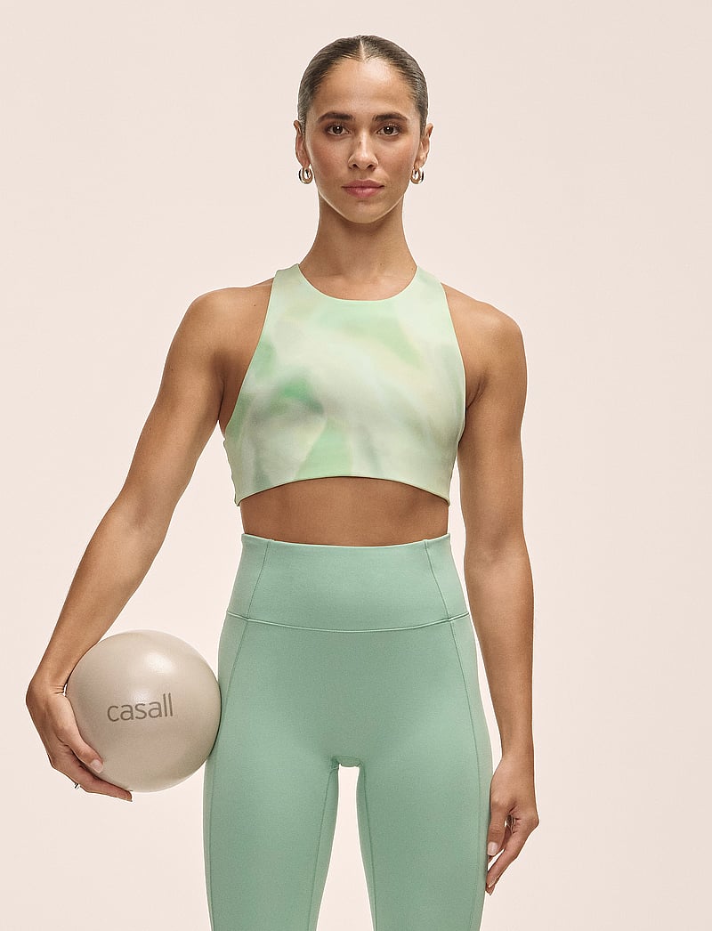 Casall - Tie Back Sports Top - crop-tops - illusion green - 0
