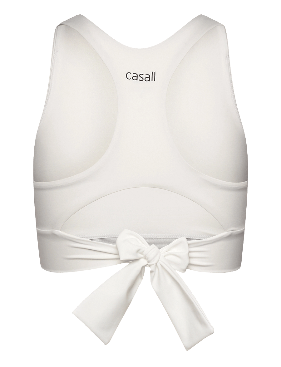 Casall - Tie Back Sports Top - crop-tops - white - 2