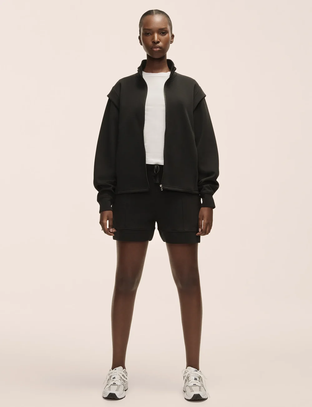 Casall - Aria Full Zip - sweatshirts - black - 4