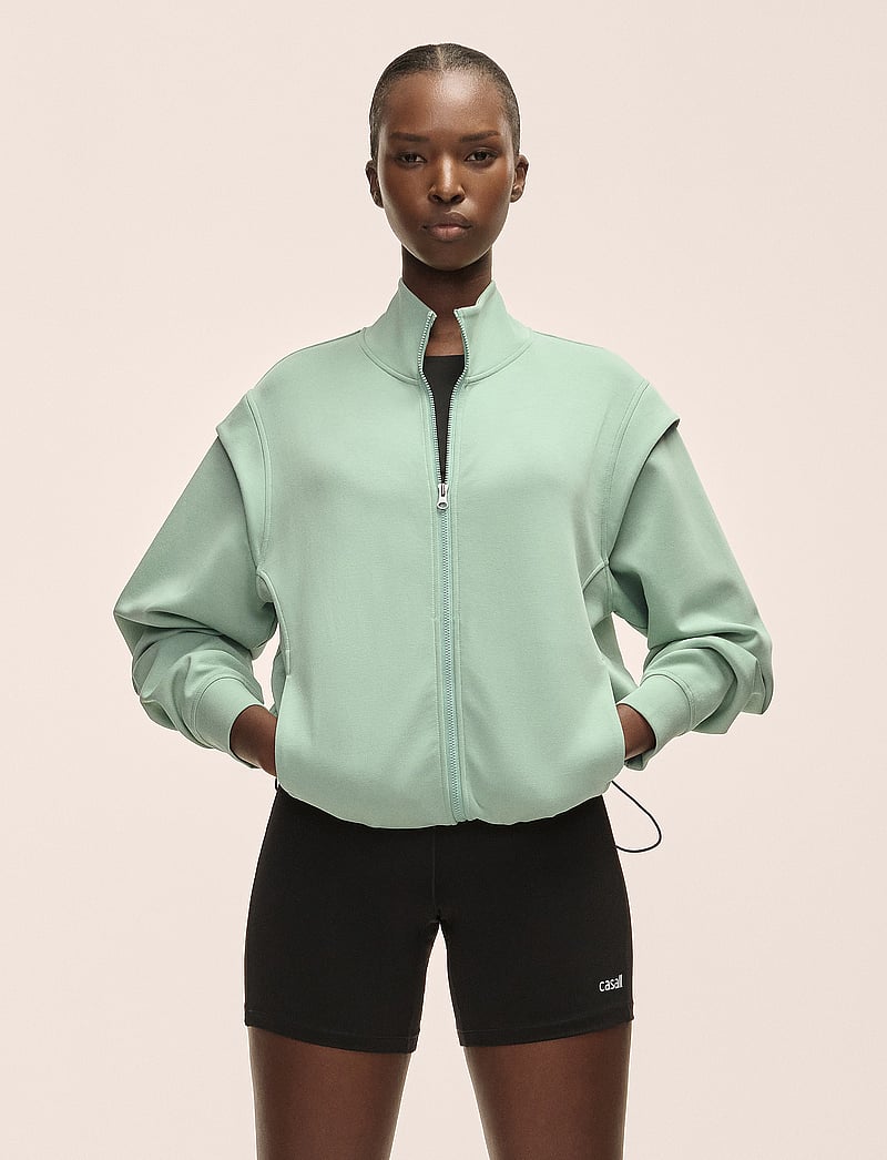 Casall - Aria Full Zip - sweatshirts - statue green - 0