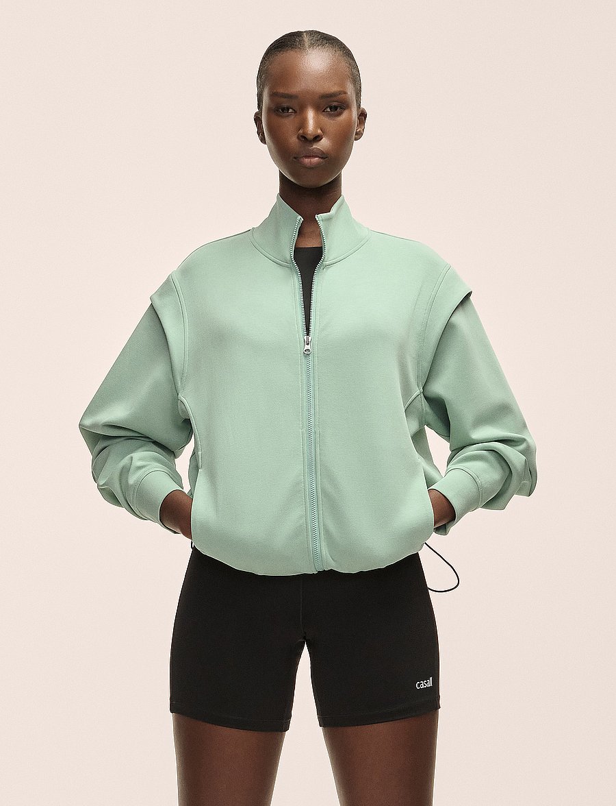 Casall - Aria Full Zip - sweatshirts - statue green - 0