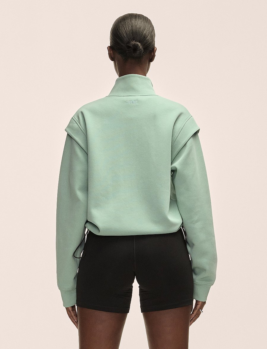 Casall - Aria Full Zip - sweatshirts - statue green - 3