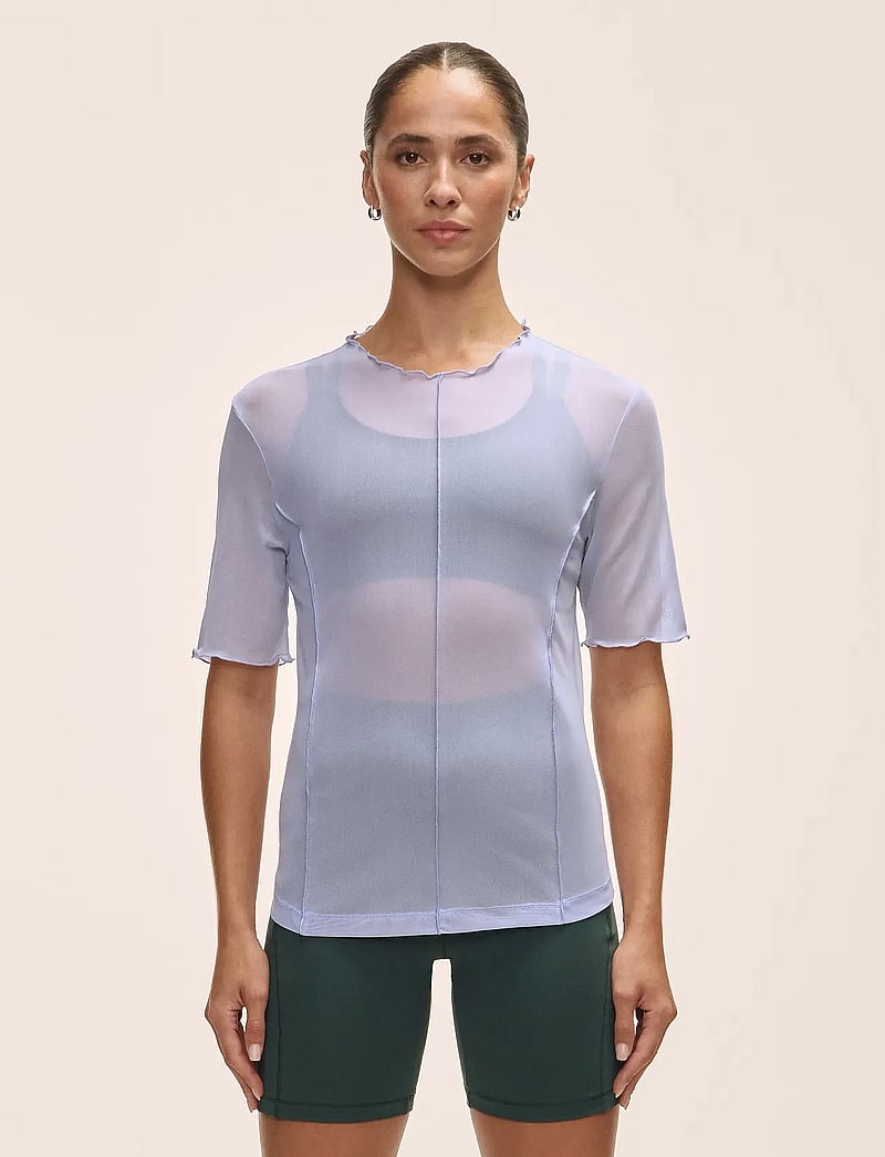 Casall - Seam Detail Mesh Tee - t-särgid - blueberry mist - 0
