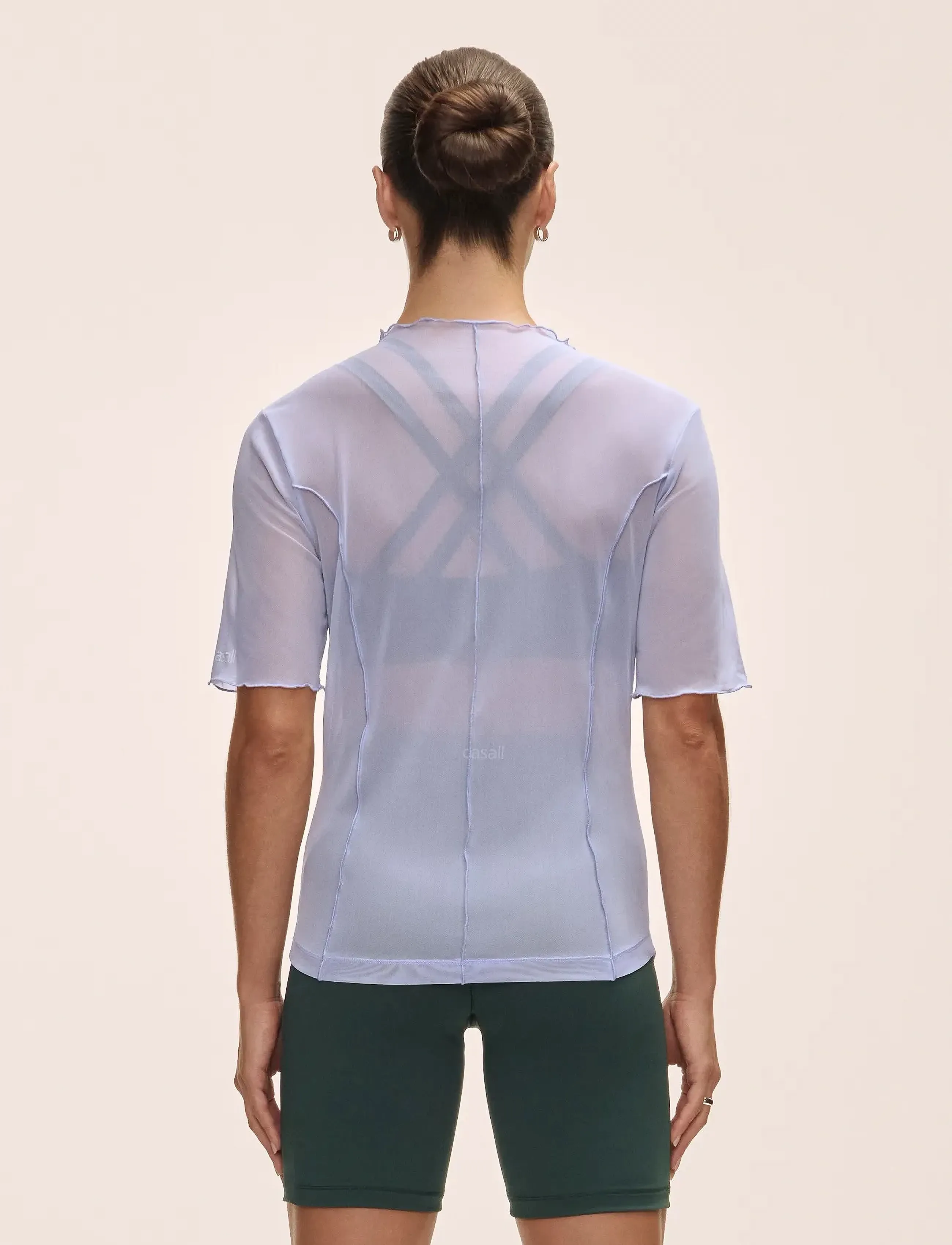 Casall - Seam Detail Mesh Tee - t-shirts - blueberry mist - 3