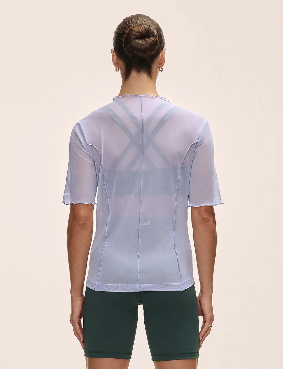 Casall - Seam Detail Mesh Tee - marškinėliai - blueberry mist - 3