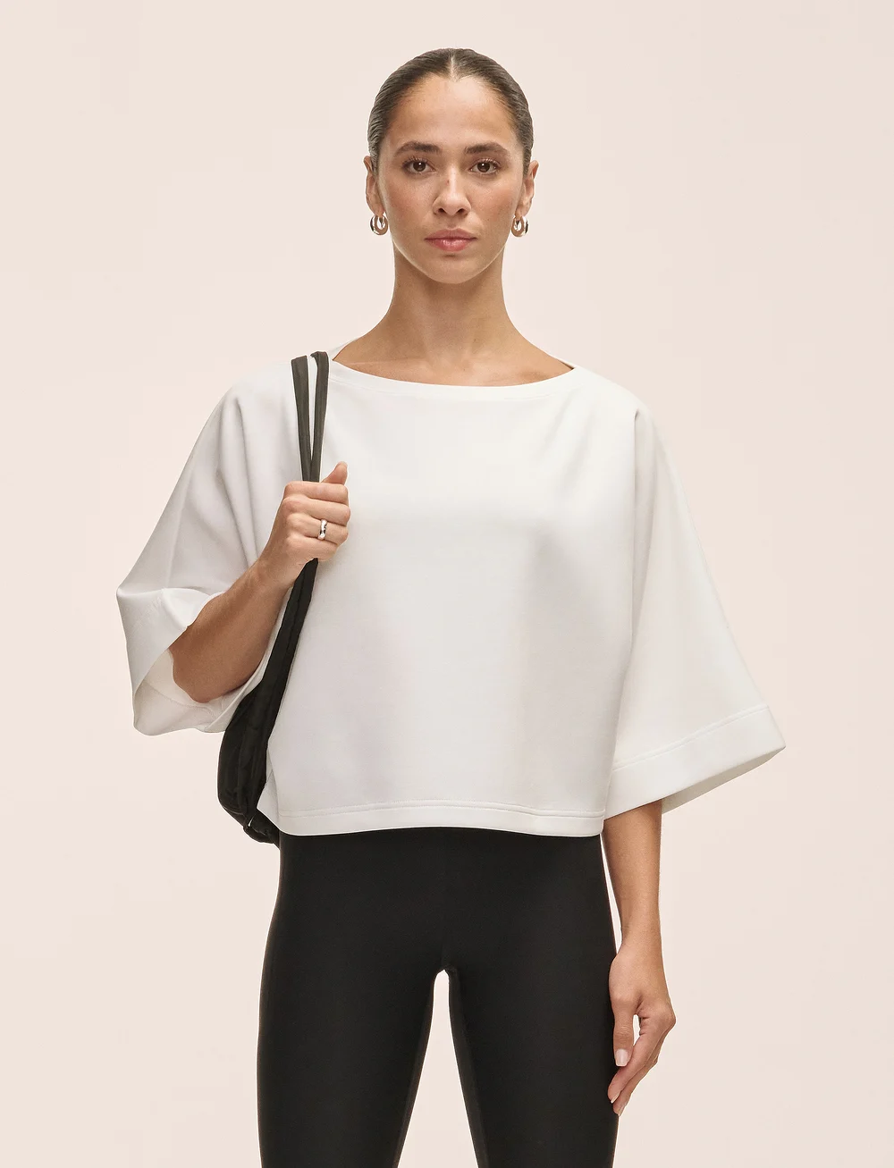 Casall - Aria Cropped Boatneck - crop-tops - white - 0