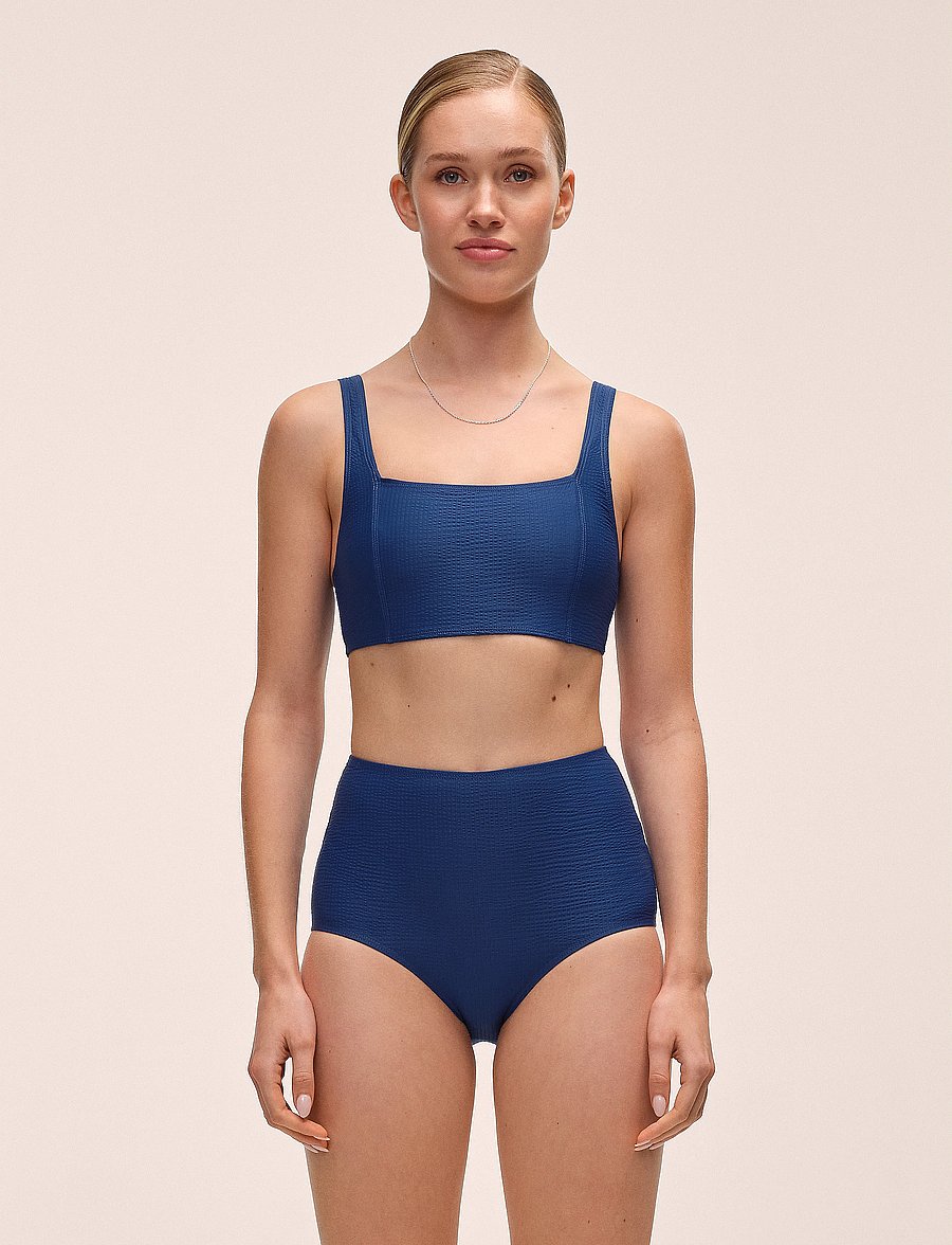 Casall - Waffle Square Neck Bikini Top - sport-bademode - deep ocean - 0