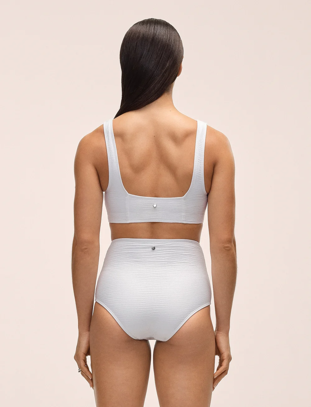 Casall - Waffle Square Neck Bikini Top - sports swimwear - white - 3