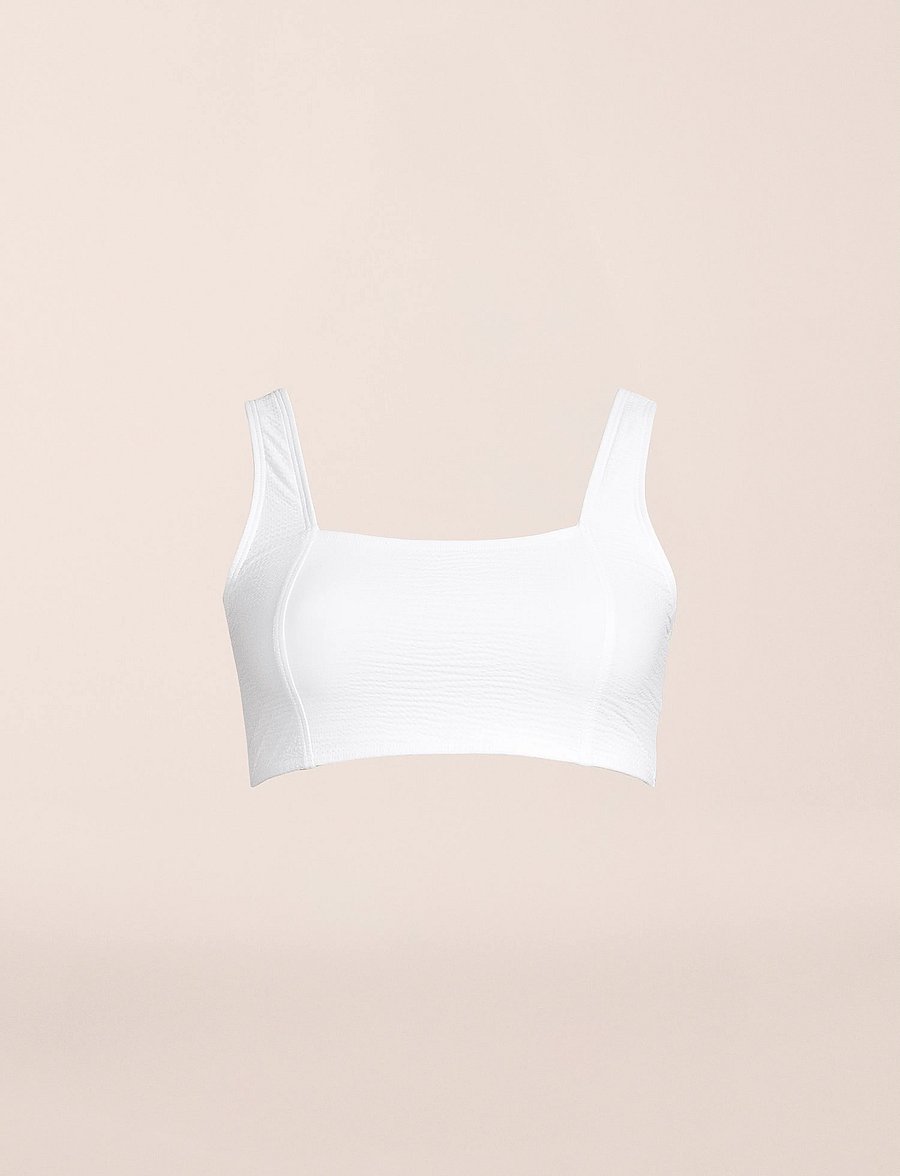 Casall - Waffle Square Neck Bikini Top - sportsbadetøj - white - 5