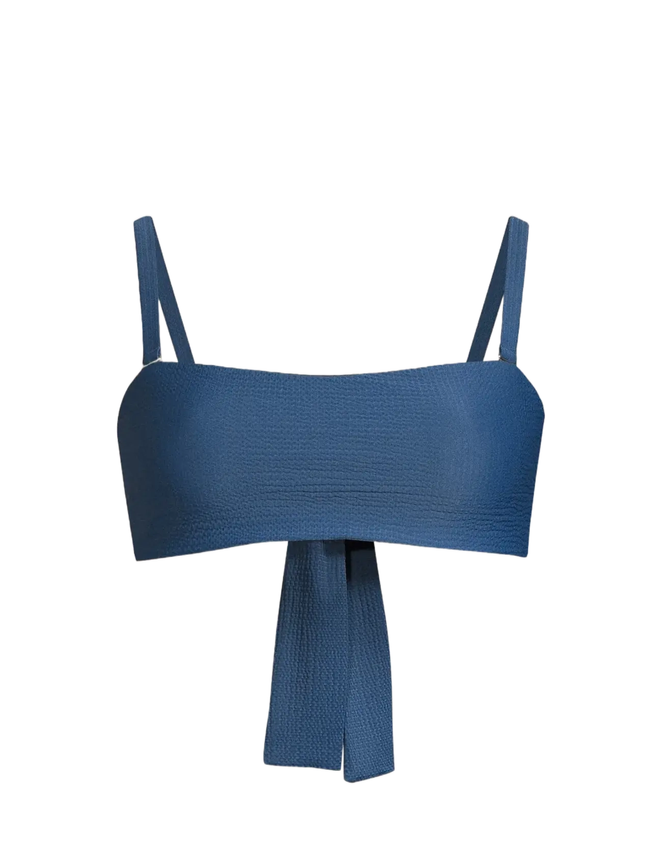 CASALL Waffle Bandeau Tie Back Bikini Oberteil Blau - 38 - Damen