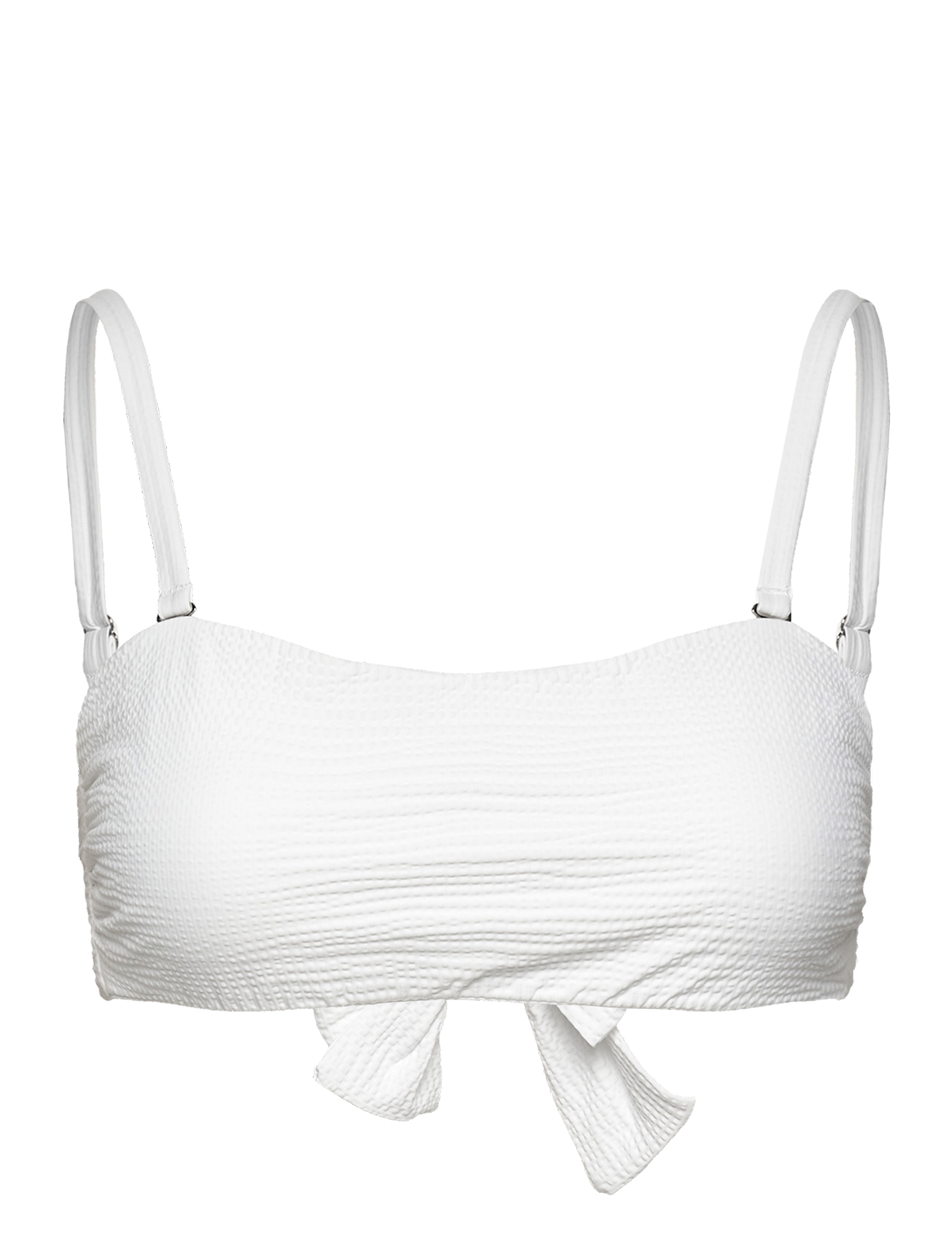 CASALL Waffle Bandeau Tie Back Bikini Oberteil Weiß - 36 - Damen
