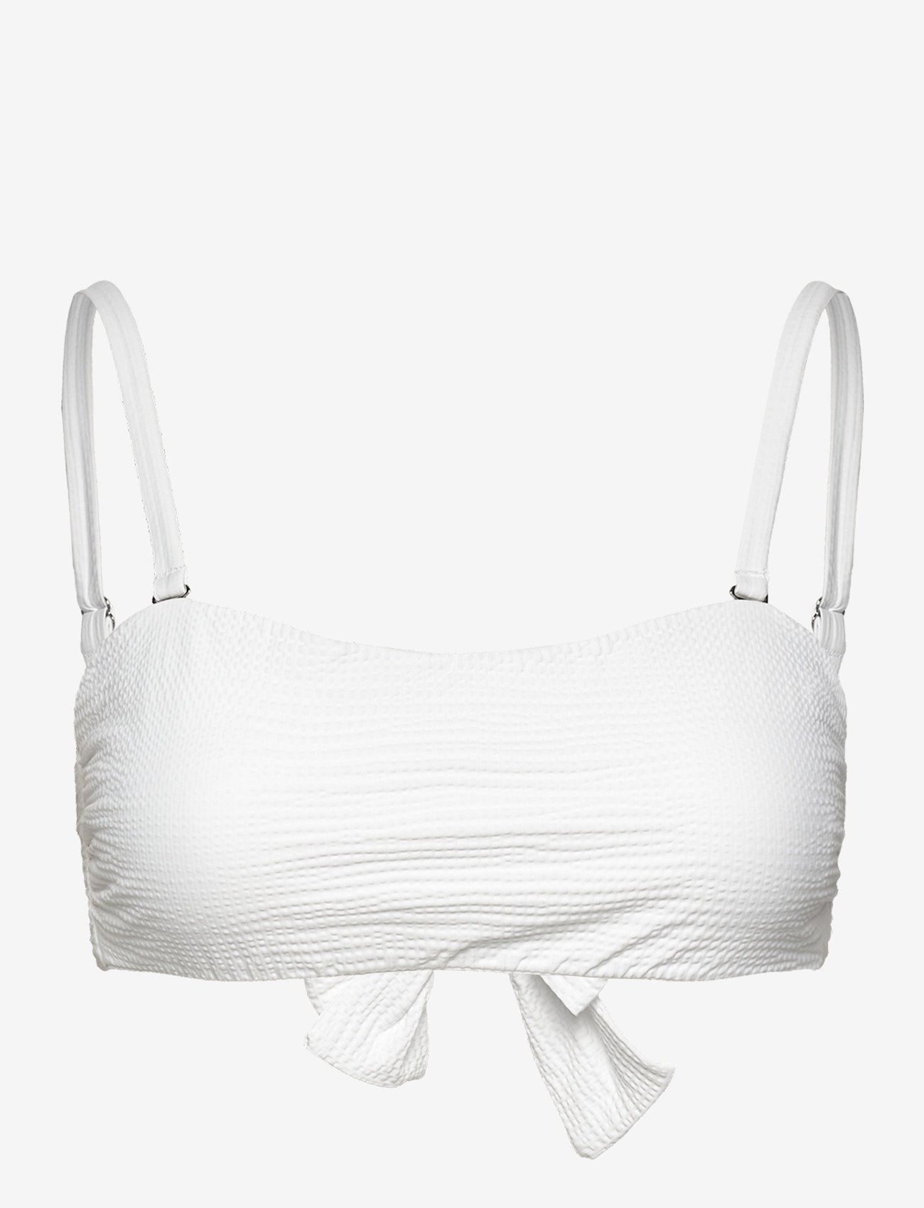 Casall - Waffle Bandeau Tie Back Bikini Top - maudymosi drabužiai - white - 1