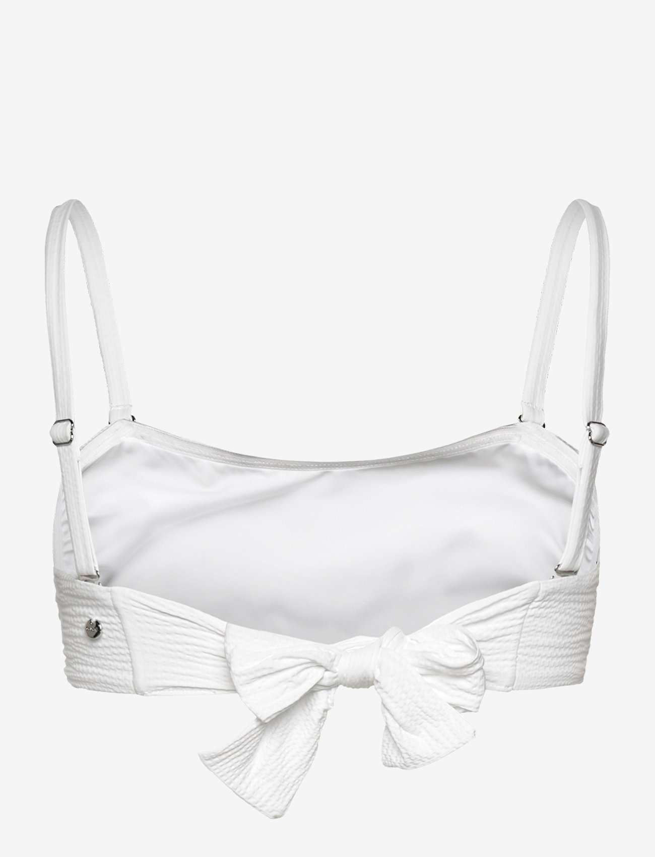 Casall - Waffle Bandeau Tie Back Bikini Top - maudymosi drabužiai - white - 2