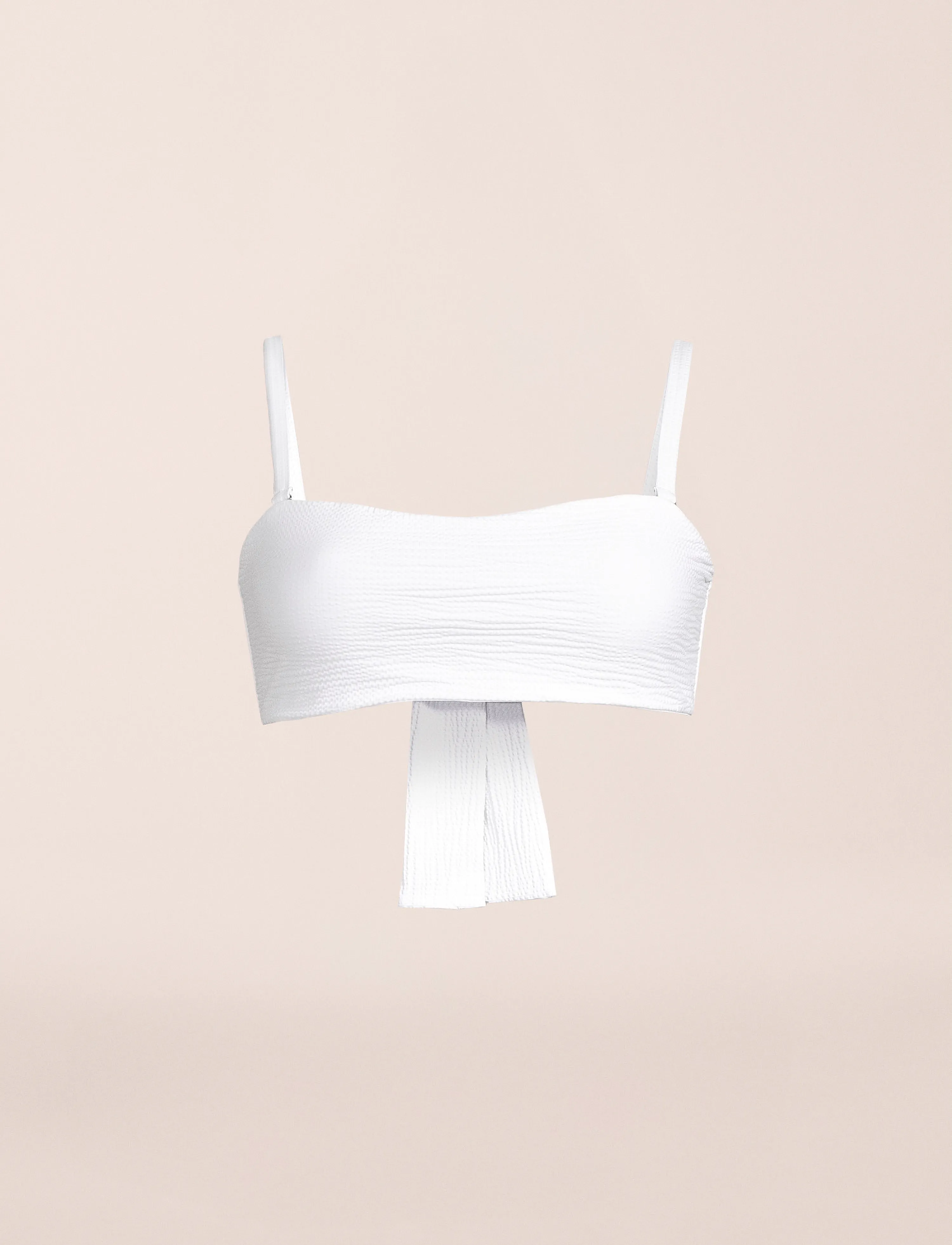 Casall Waffle Bandeau Tie Back Bikini Top, 36, White, Sport Badetøj > Sport Bikinis, Dame