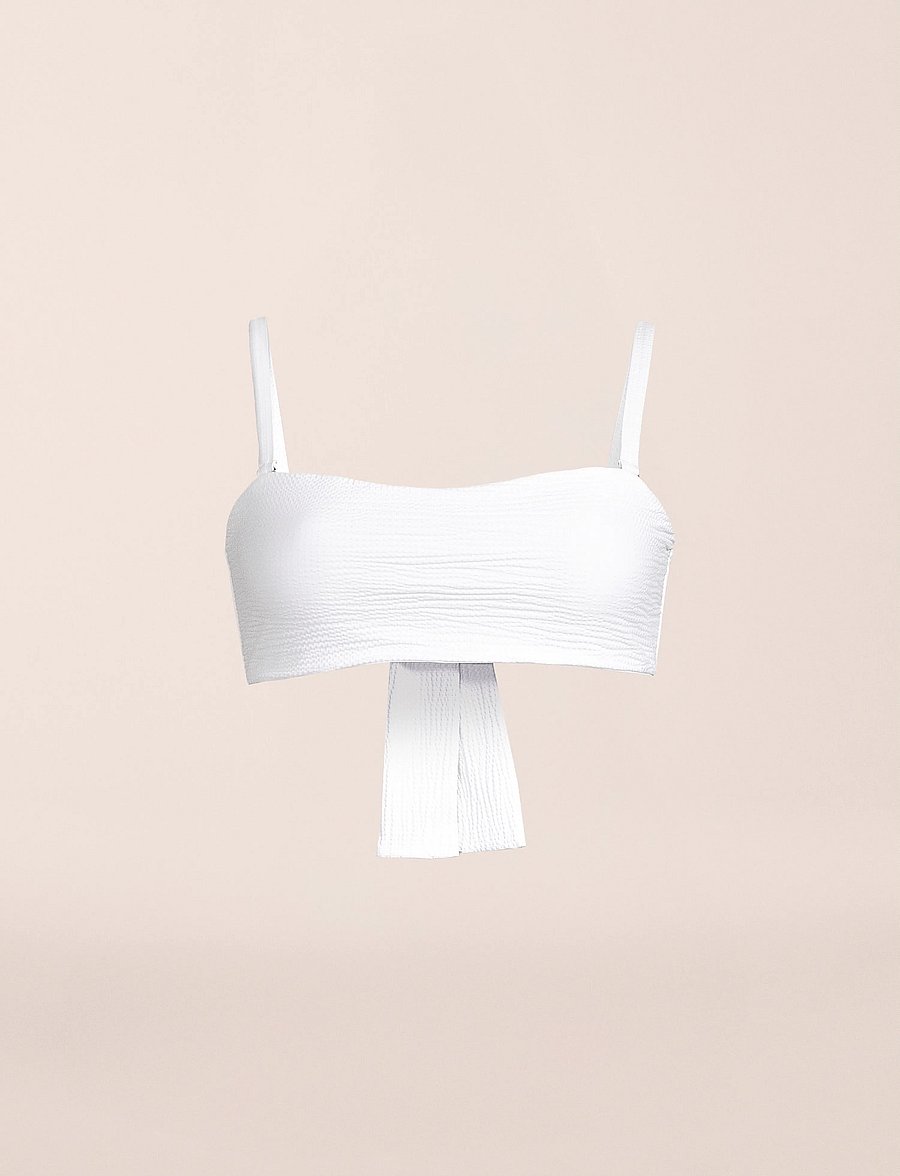 Casall - Waffle Bandeau Tie Back Bikini Top - sport-bademode - white - 0