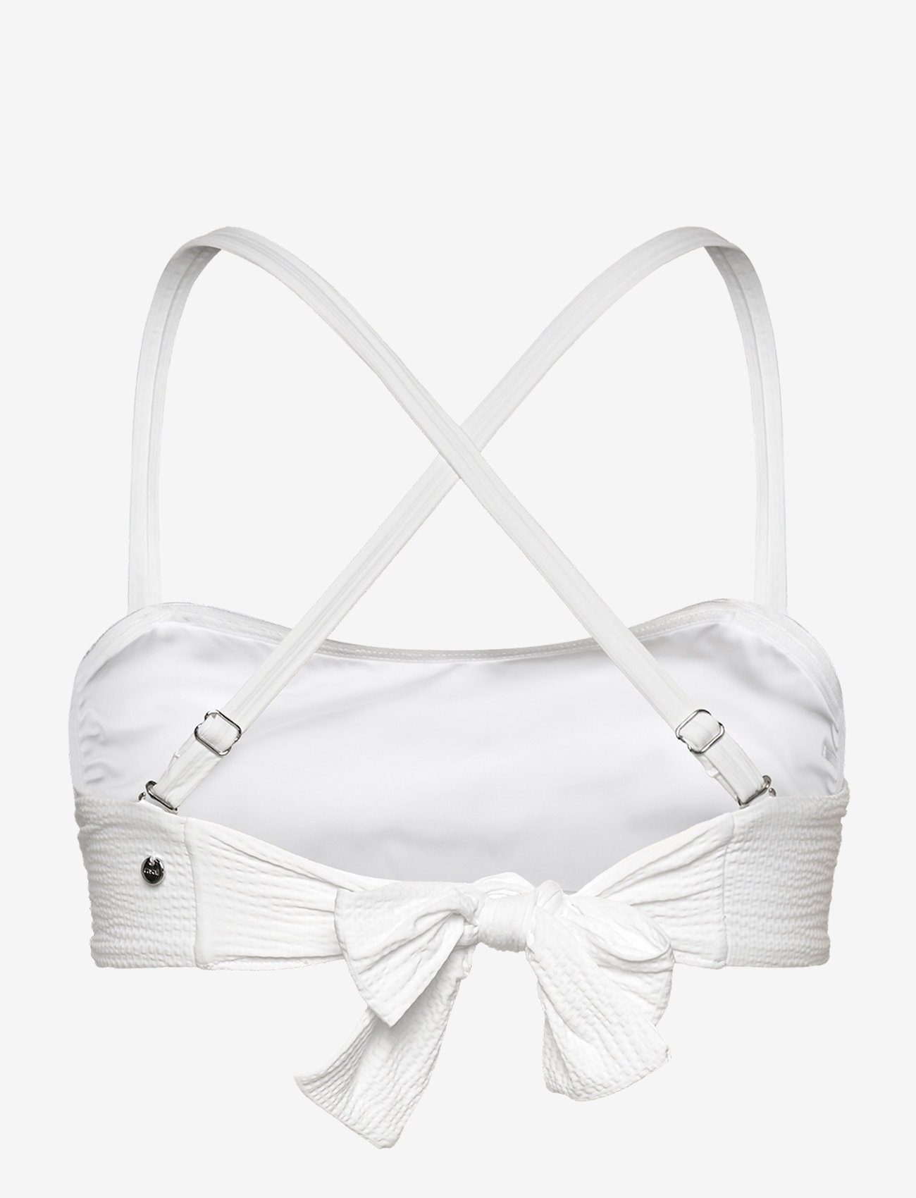Casall - Waffle Bandeau Tie Back Bikini Top - maudymosi drabužiai - white - 3