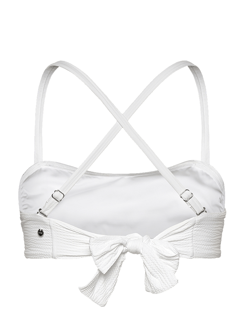Casall - Waffle Bandeau Tie Back Bikini Top - sportiga badkläder - white - 3