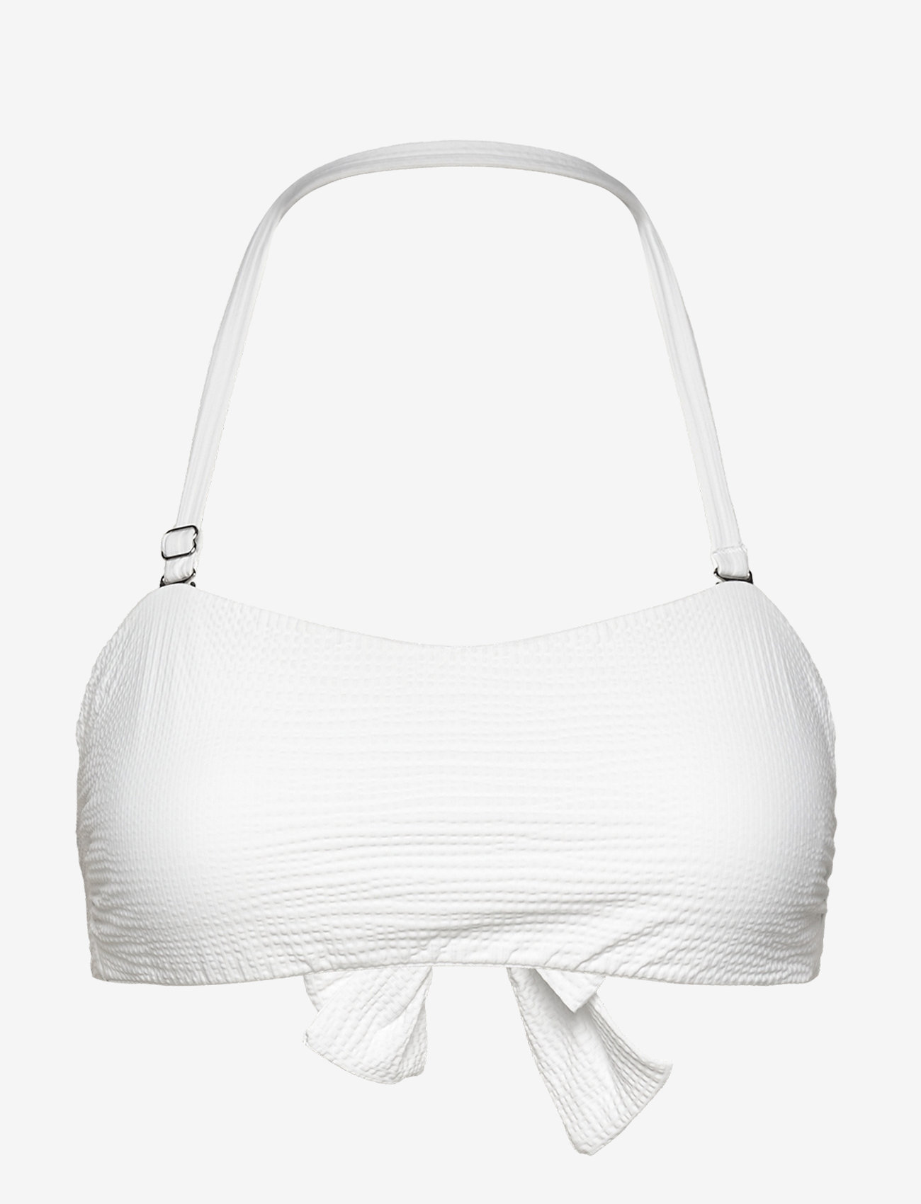 Casall - Waffle Bandeau Tie Back Bikini Top - maudymosi drabužiai - white - 4