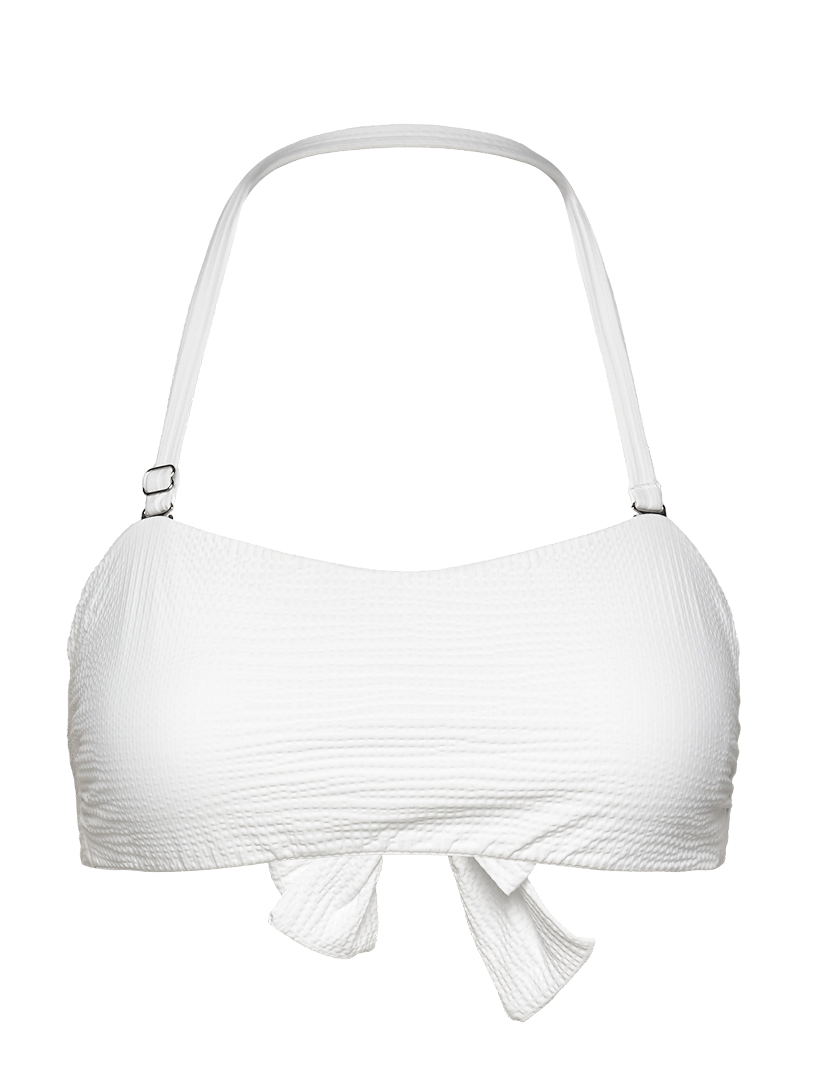 Casall - Waffle Bandeau Tie Back Bikini Top - sports swimwear - white - 4
