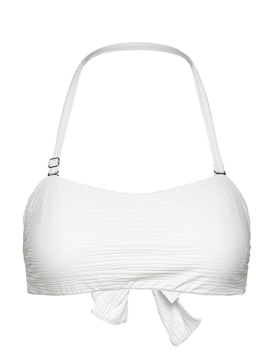 Casall - Waffle Bandeau Tie Back Bikini Top - sport-bademode - white - 4